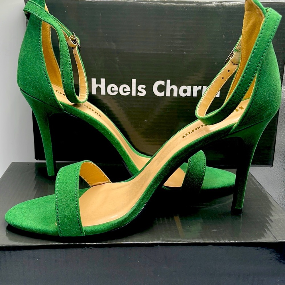 Heels Charm Suede green stiletto heels 9M